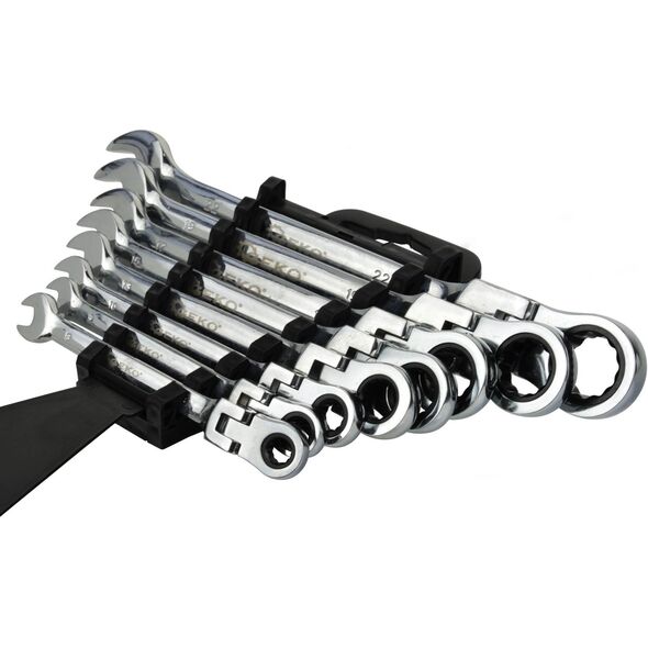 Geko komplet kluczy łamanych z grzechotką 8 elementów 8-22mm (G10338)