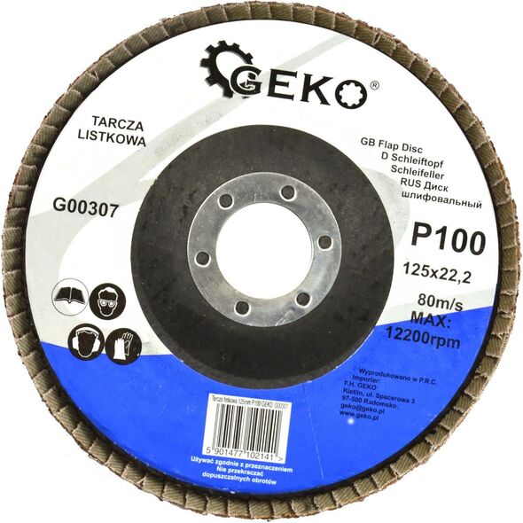 Geko Tarcza listkowa 125mm P100 GEKO (10/200)