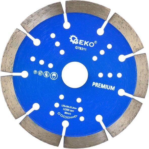 Geko &Tarcza diam.125x10x22,2mm segment. GEKO PREMIUM by laser(100)