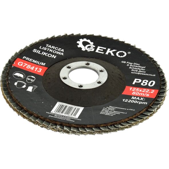Geko Tarcza listkowa"SILIKON" 125mm P80 GEKO PREMIUM(10/200)