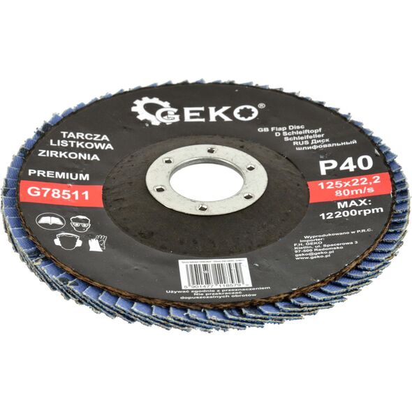 Geko Tarcza listkowa"CYRKON" 125mm P40 GEKO PREMIUM(10/200)