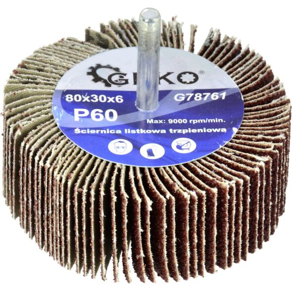 Geko ściernica listkowa trzpieniowa 80x30X6 P60 (20/200)