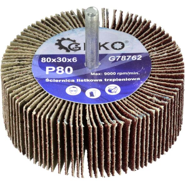Geko ściernica listkowa trzpieniowa 80x30X6 P80 (20/200)