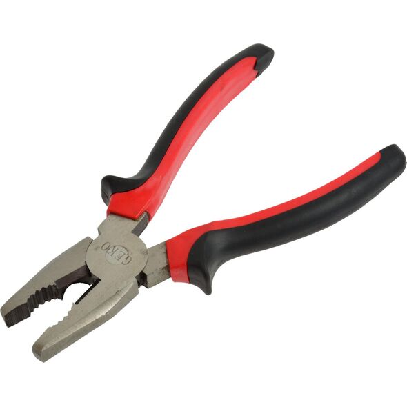 Geko Kombinerki niklowane 180mm czerwono-czarne (G01621)