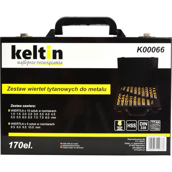 Wiertło Geko tytanowe walcowe 1,5 2 7 4,5 4 5,5 5 1 3 2,5 3,5 6 10 6,5 7,5 8 8,5 9 9,5mm zestaw