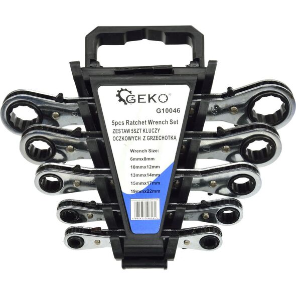 Geko Kpl.kluczy oczk.z grzechotką 5el.6-22mm(5/20)