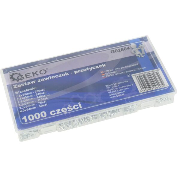 Geko zestaw zawleczek, przetyczek, 1000 sztuk (G02804)