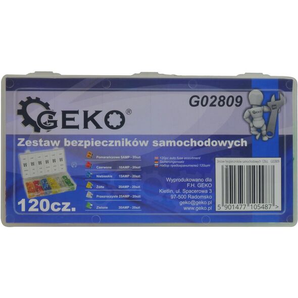 Geko Zestaw bezpieczników samochodowych 120cz.(5/20)