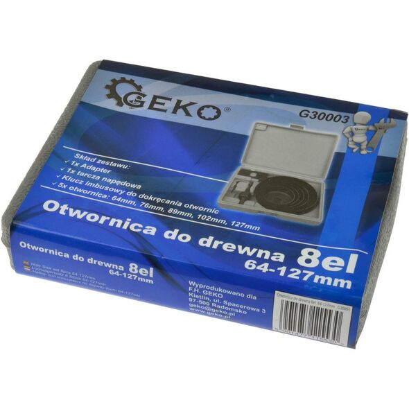 Geko Otwornica do drewna 8el 64-127mm GEKO (20)