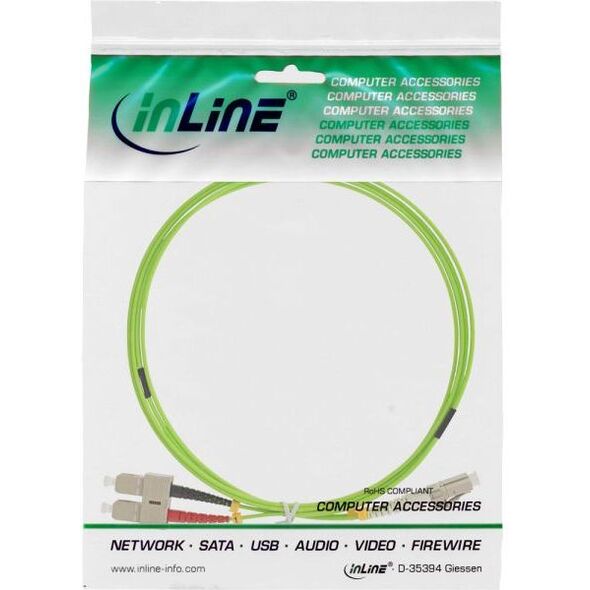 InLine Patchcord światłowodowy Duplex LC/SC, 50/125µm, OM5, 25m (88638Q)