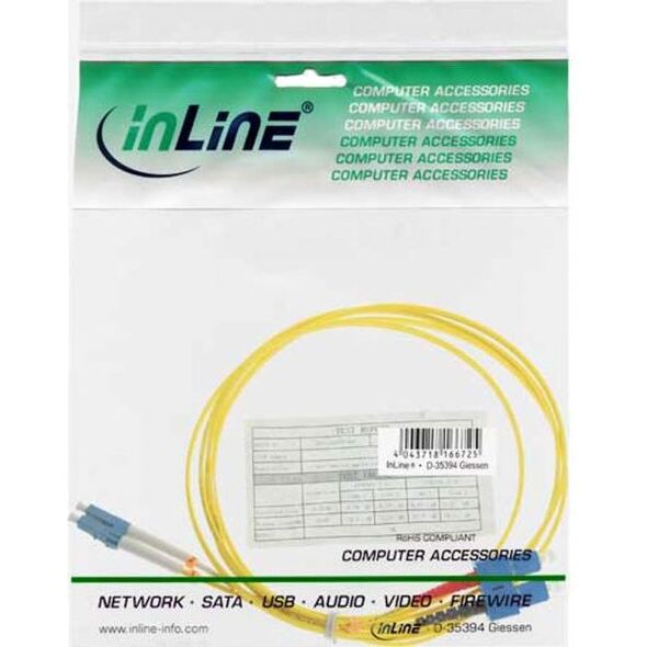 InLine Patchcord światłowodowy Duplex LC/SC 9/125µm, 0.5m (88656S)