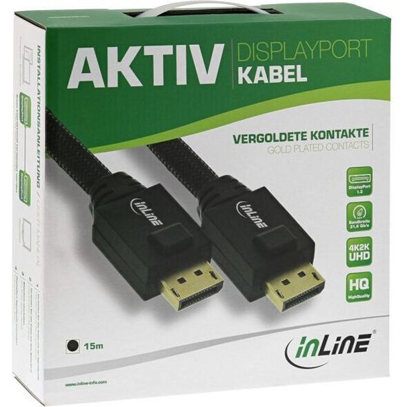 Kabel InLine DisplayPort - DisplayPort 15m czarny (17115A)