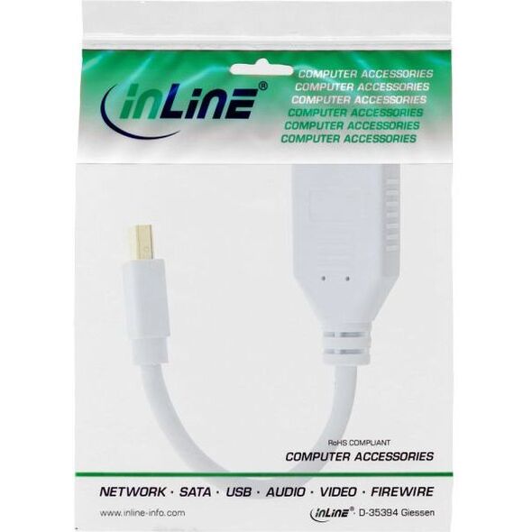Adapter AV InLine DisplayPort Mini - DisplayPort biały (17150W)