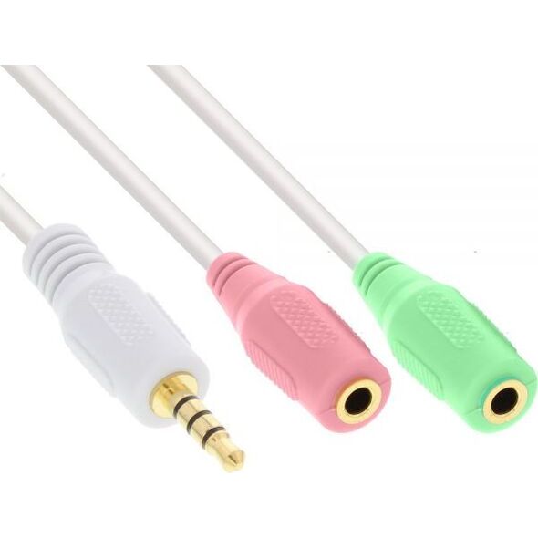 Kabel InLine Jack 3.5mm - Jack 3.5mm x2 1m biały (99301W)