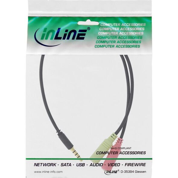 Kabel InLine Jack 3.5mm - Jack 3.5mm x2 2m czarny (99302K)