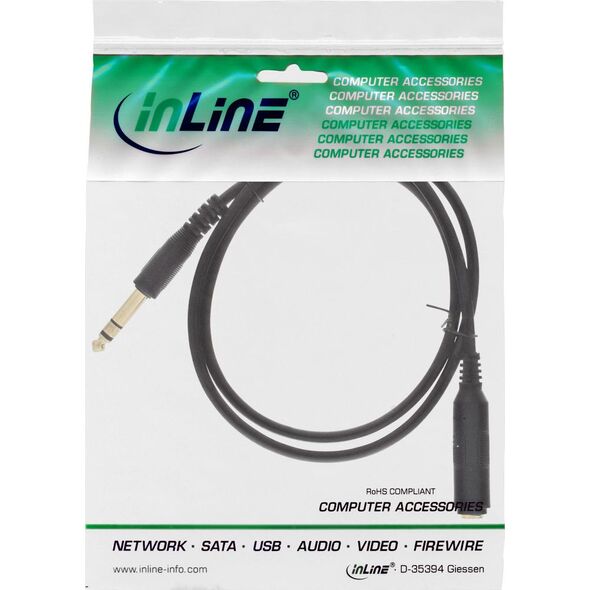 Kabel InLine Jack 6.3mm  - Jack 6.3mm 1m czarny (99971)