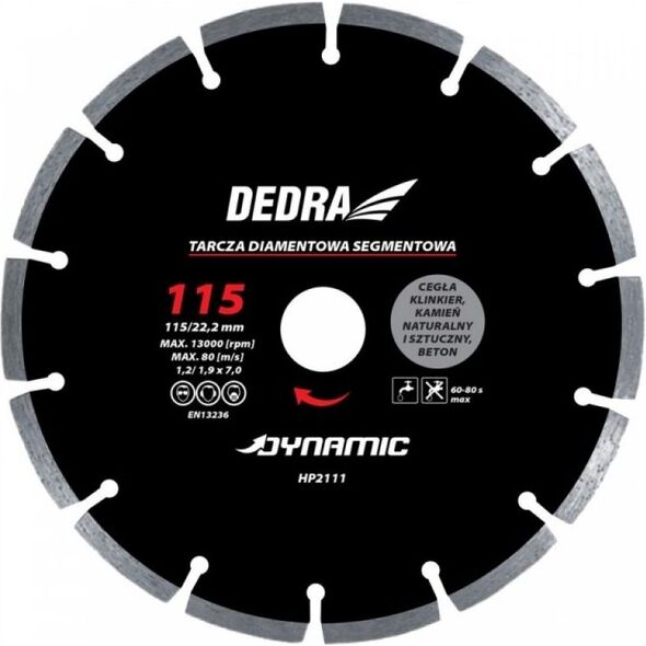 Dedra Tarcza segmentowa dynamic 125mm 22.2mm (HP2112)