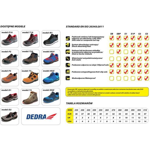 Dedra Półbuty bezpieczne M1 sport rozmiar 41 (BH9M1-41)