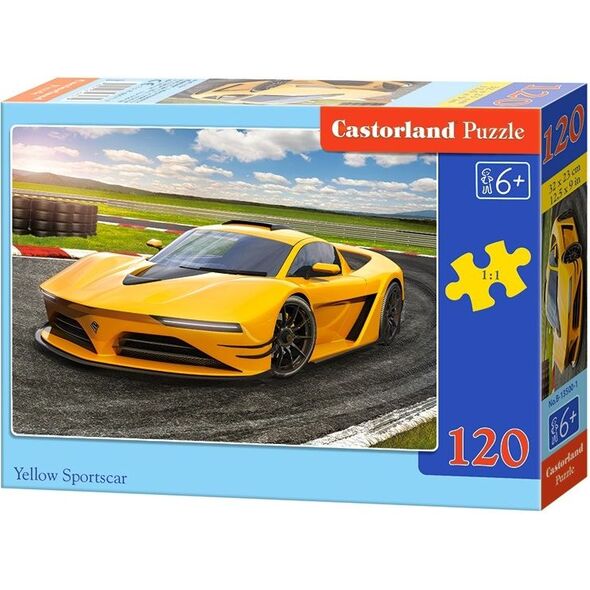 Castorland Puzzle Żółte sportowe auto 120 elementów (13500)