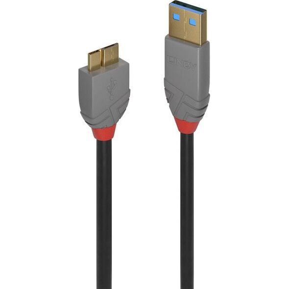 Kabel USB Lindy USB-A - micro-B 0.5 m Czarny (36765)