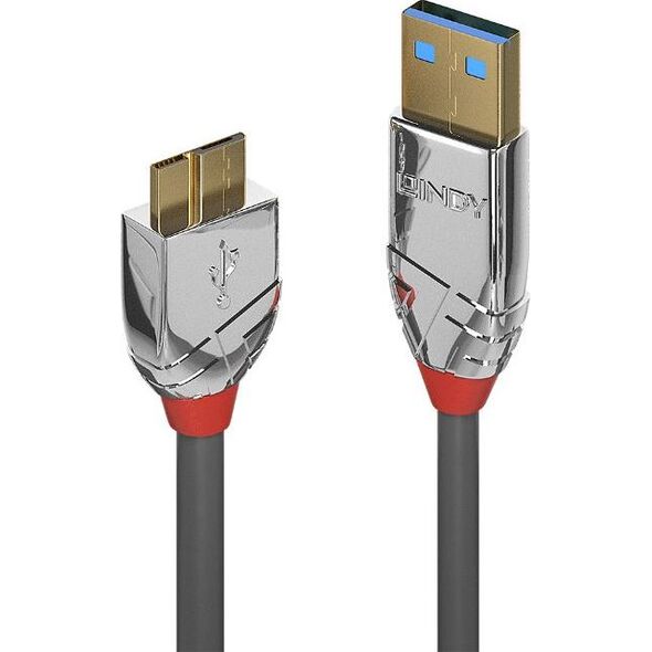 Kabel USB Lindy USB-A - micro-B 2 m Szary (36658)