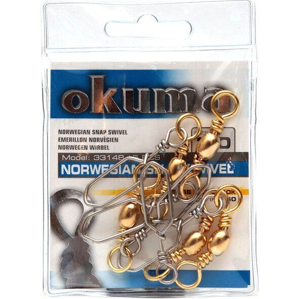 Okuma Norwegian Snap Swivel roz.4 Brass - 8szt. (33142)