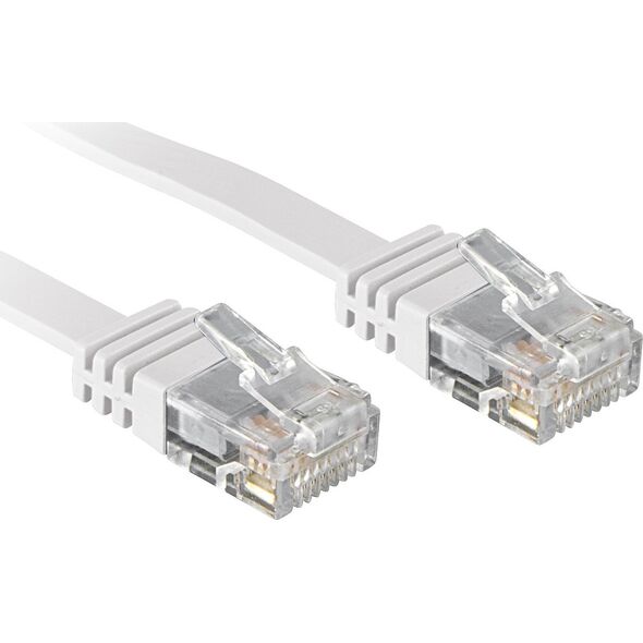 Lindy Patchkabel Cat6 Flachband ungeschirmt weiß 1.00m (47501)