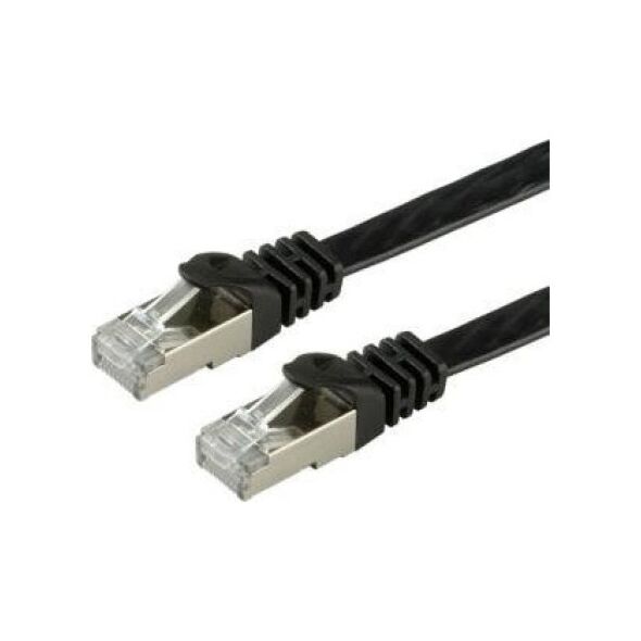 Value VALUE - Patch- Cable - RJ- 45 (M) to RJ- 45 (M) - 5 m - FTP - CAT 6a - halogen free, shaped, stranded, flat - black (21.99.0835)