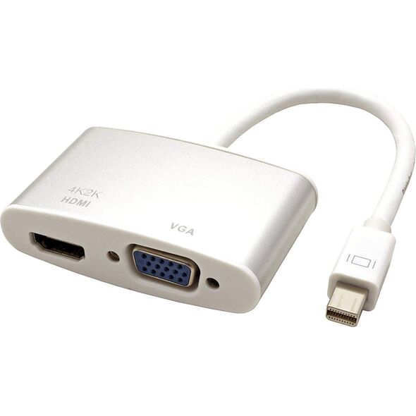 Adapter AV Roline DisplayPort Mini - HDMI - D-Sub (VGA) srebrny (JAB-2601584)