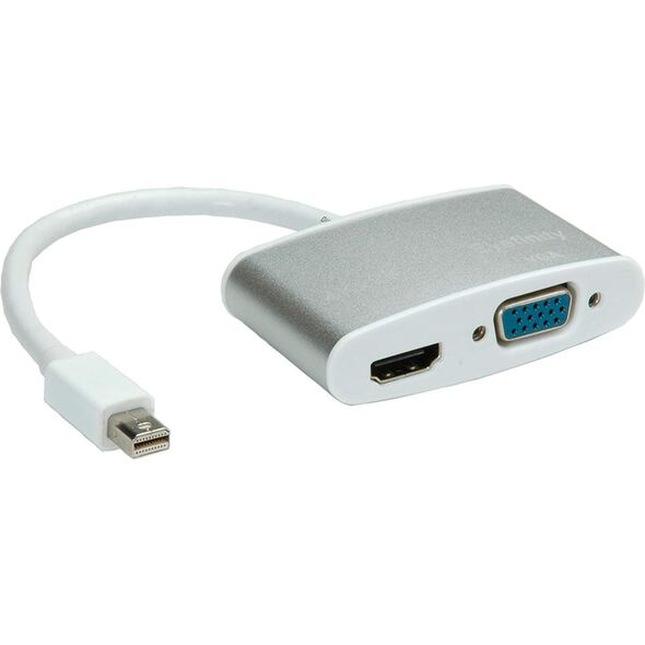 Adapter AV Roline DisplayPort Mini - HDMI - D-Sub (VGA) srebrny (JAB-2601584)