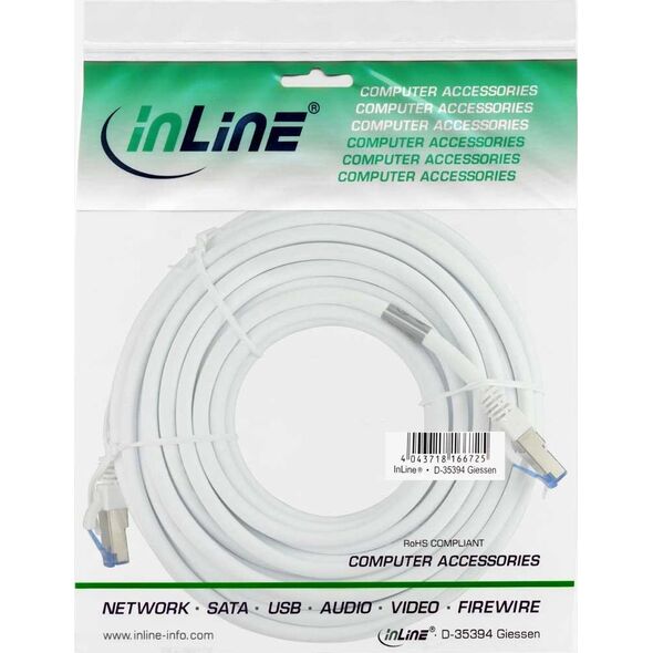 InLine Patch Cable - S / FTP (PiMf) - Cat.6A - 500MHz - Halogen Free - Copper - White - 20m (76820W)