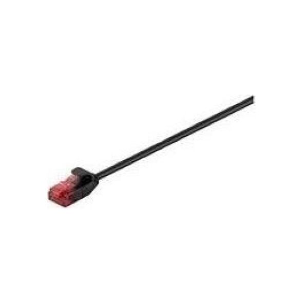 Goobay Wentronic Goobay CAT 6 Slim- Patch Cable, U/UTP, black, 1 m - copper material (93714)