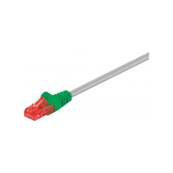 Goobay Wentronic Goobay CAT 6 Crossover- Patch Cable, U/UTP, gray, green, gray- green, 2 m - CCA coppergemisch Material (68474)
