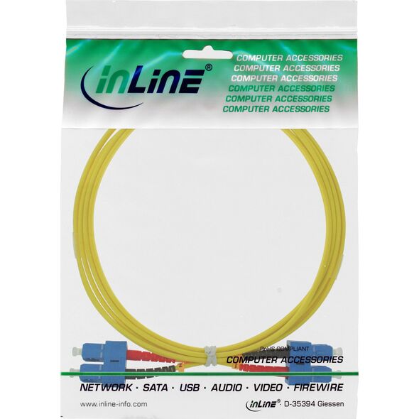 InLine InLine - Patch- Cable - SC Single- Modus (M) to SC Single- Modus (M) - 25,0m - glass fiber - 9/125 Micrometer - OS2 - halogen free - yellow (82925H)