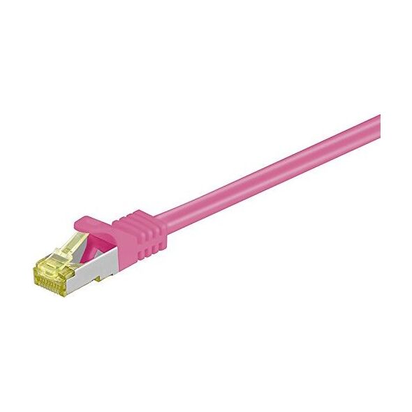 Goobay Wentronic goobay - Patch- Cable - RJ- 45 (M) to RJ- 45 (M) - 3,0m - SFTP, PiMF - Cat.7 RohCable - halogen free, shaped, without Haken - Magenta (91614)