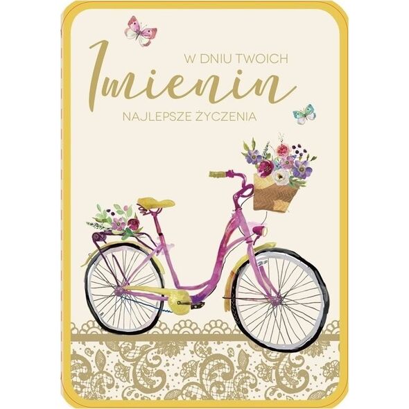 PASSION CARDS Karnet W dniu Twoich Imienin Najlepsze Życzenia DK-636