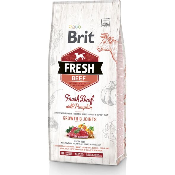 Brit Fresh Beef & Pumpkin Puppy Large Growth & Joints 12kg