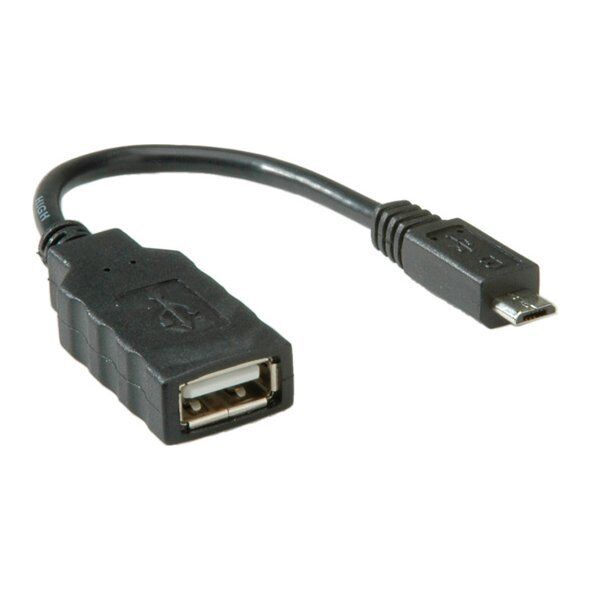 Adapter USB Roline ROLINE USB 2.0 Cable, USB 2.0 Type Micro B - Type A BU, OTG 0,15 m (11.02.8311)