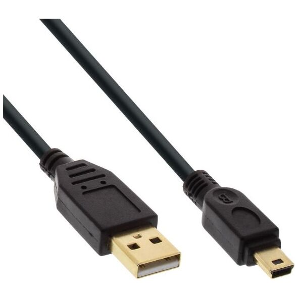 Kabel USB InLine USB-A - miniUSB 0.3 m Czarny (31803P)