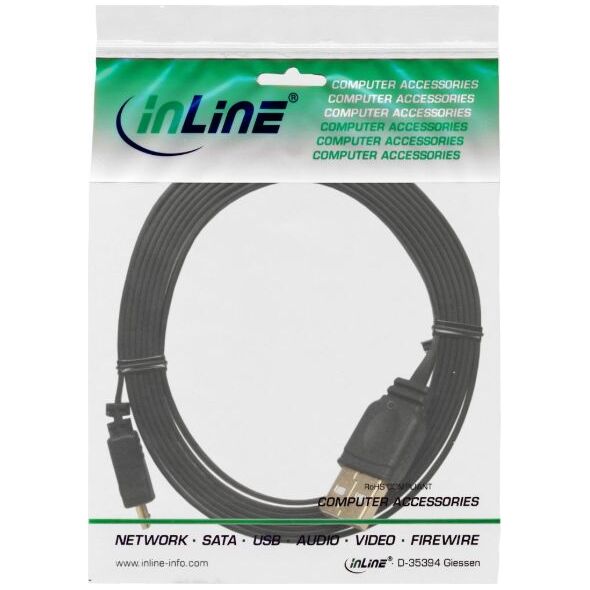 Kabel USB InLine USB-A - microUSB 0.3 m Czarny (31703F)