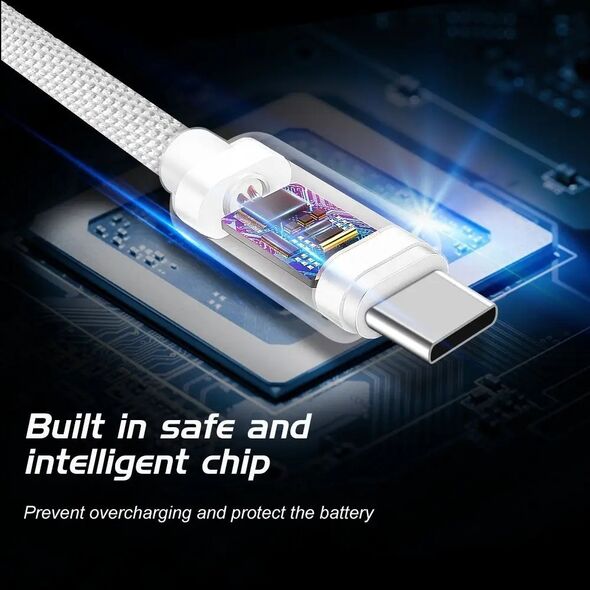 Kabel USB Swissten USB-A - USB-C 1.2 m Biały (SW-QU-TYPC-3.1-1.2m-SI)