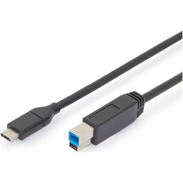 Kabel USB Digitus USB-C - 1 m Czarny (AK-300149-010-S)