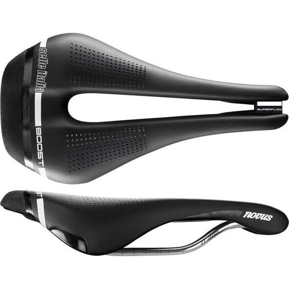Selle Italia Siodło SELLE ITALIA NOVUS BOOST SUPERFLOW S (id match - S3) ti 316 tube 7, fibra-tek, czarne (NEW)