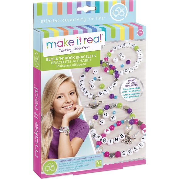 Make it real Kūrybinis rinkinys Apyrankės su raidėmis Make it real Block&Rock