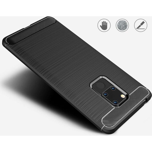 Hurtel Carbon Case elastyczne etui pokrowiec Huawei Mate 20 czarny uniwersalny