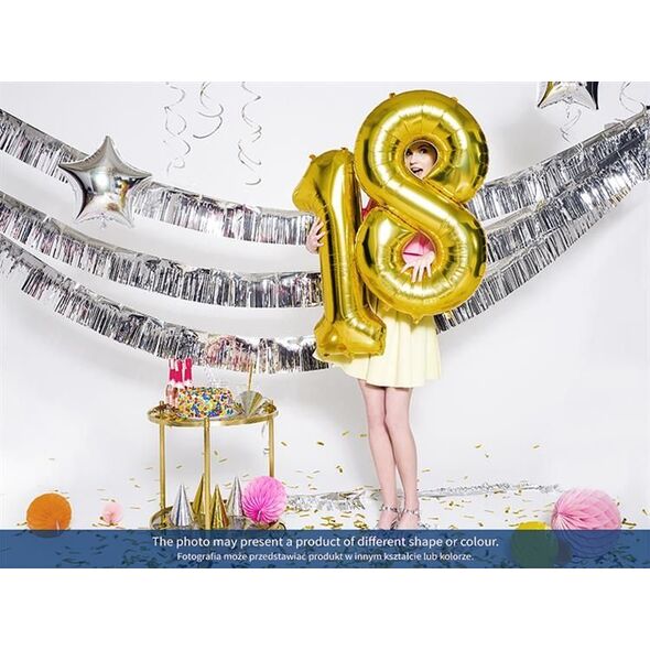 Party Deco Balon foliowy Cyfra "0", 86cm, srebrny uniwersalny