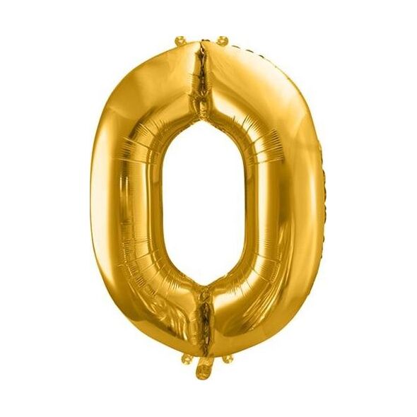 Party Deco Balon foliowy Cyfra "0", 86cm, złoty uniwersalny