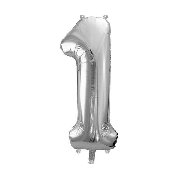 Party Deco Balon foliowy Cyfra "1", 86cm, srebrny uniwersalny