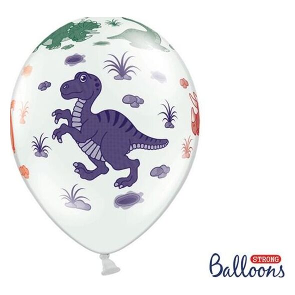 Party Deco Balon Dinozaury, mix, 30 cm, 6 szt. uniwersalny