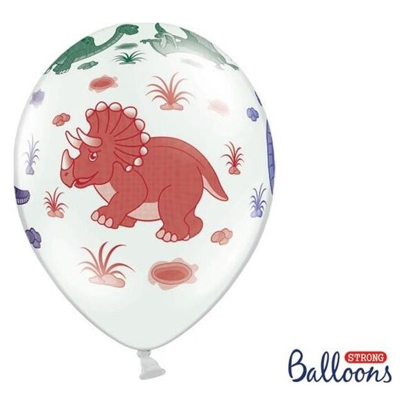 Party Deco Balon Dinozaury, mix, 30 cm, 6 szt. uniwersalny